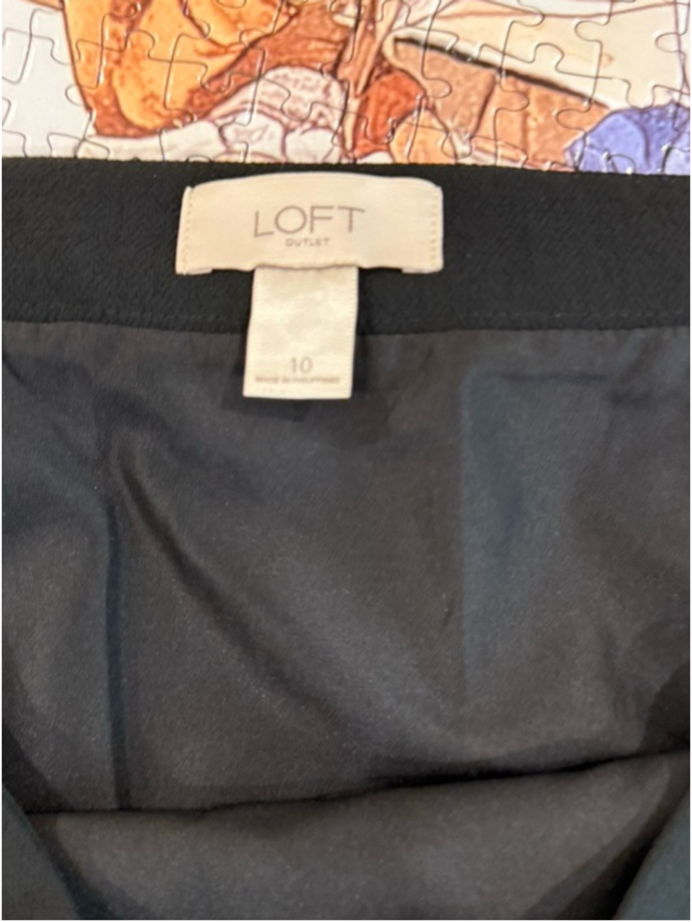 LOFT Outlet Black Scalloped Mini Skirt Size 10 - Picture 4 of 4